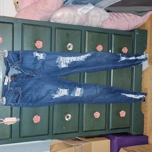 Distressed ripped jeans